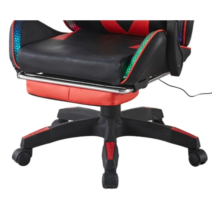 Геймерське крісло з підсвіткою масажем пультом Bonro B-144 червоне