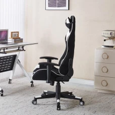 Крісло геймерське з тканини Bonro B-142 біле + 2 подушки