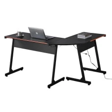 Геймерський ігровий комп'ютерний стіл з підсвіткою 15 мм Bonro B-09 чорний RGB LED