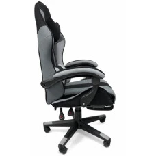 Кресло геймерское из ткани + 2 подушки Bonro B-963 черно-серое