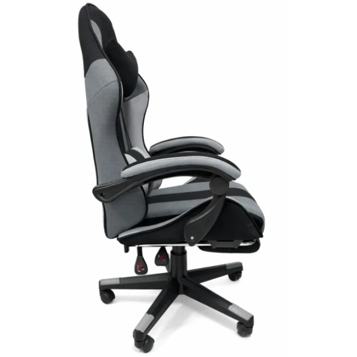 Крісло геймерське з тканини + 2 подушки Bonro B-963 чорно-сіре