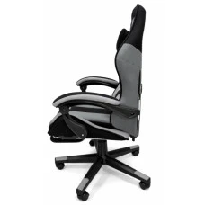 Кресло геймерское из ткани + 2 подушки Bonro B-963 черно-серое