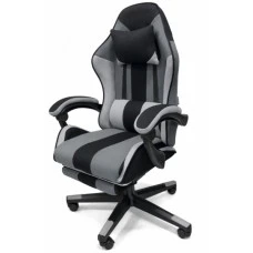 Кресло геймерское из ткани + 2 подушки Bonro B-963 черно-серое