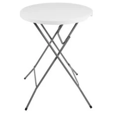 Стіл круглий складаний із пластику для дому, саду, тераси, банкетів Bonro BS 80 см білий