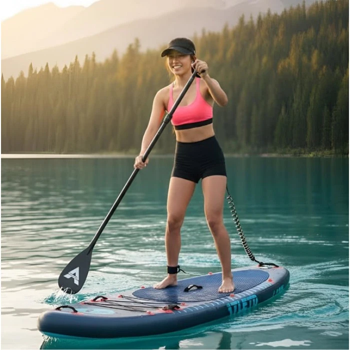 SUP-дошка надувна для плавання Atleto 350 см сіра + сидіння