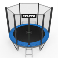 Батут дитячий з сіткою та драбинкою 252 см Atleto