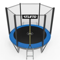 Батут детский с сеткой и стремянкой 252 см Atleto