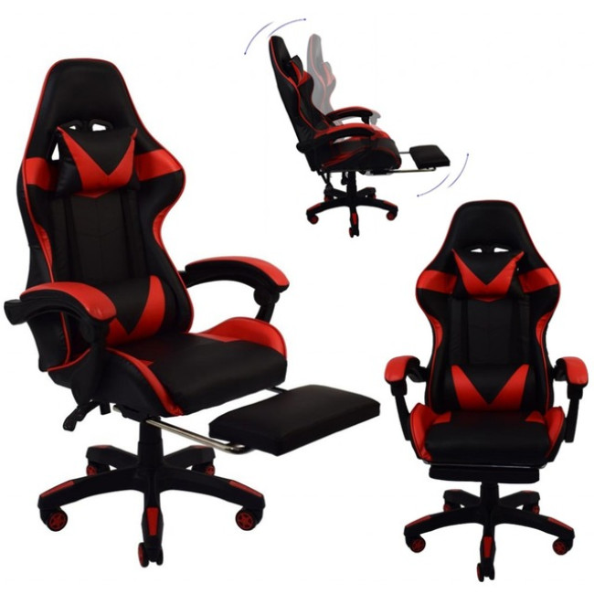 Крісло геймерське Bonro B-810 червоне з підставкою для ніг