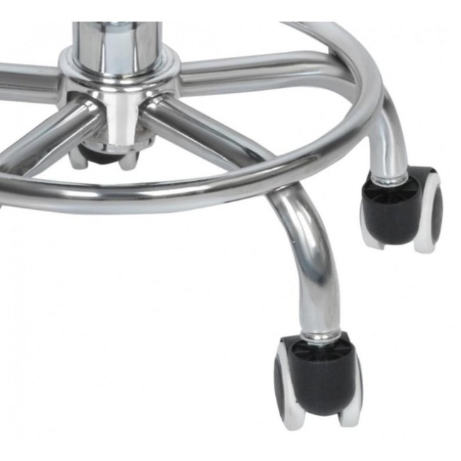 Кресло табурет на колесах без спинки круглое Bonro B-496 черное