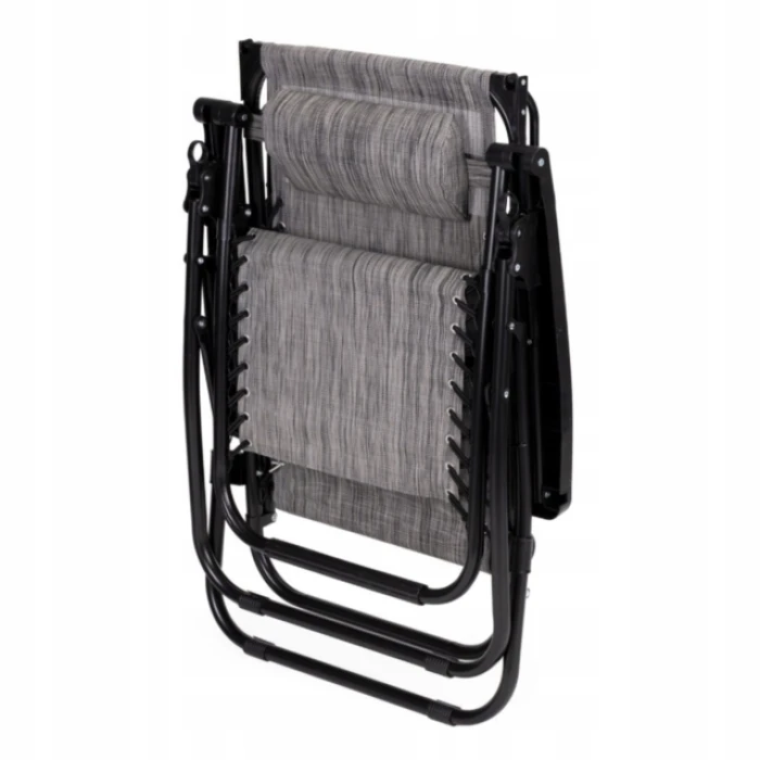 Шезлонг лежак Bonro SP-167A серый с крышкой