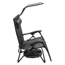 Шезлонг лежак Bonro SP-167A серый с крышкой