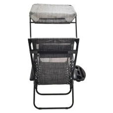 Шезлонг лежак Bonro SP-167A серый с крышкой