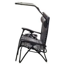 Шезлонг лежак Bonro SP-167A серый с крышкой