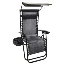 Шезлонг лежак Bonro SP-167A серый с крышкой