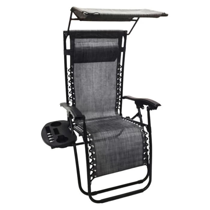 Шезлонг лежак Bonro SP-167A серый с крышкой