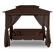 Качеля садова з москитною сіткою Bonro JD3060 коричнева