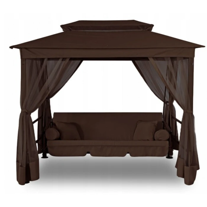 Качеля садова з москитною сіткою Bonro JD3060 коричнева