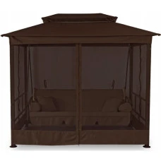 Качеля садова з москитною сіткою Bonro JD3060 коричнева