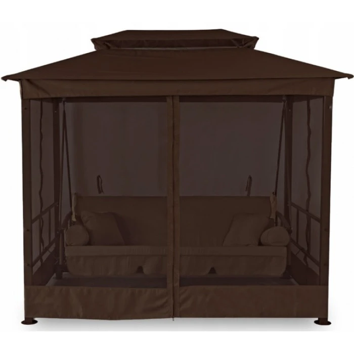 Качеля садова з москитною сіткою Bonro JD3060 коричнева