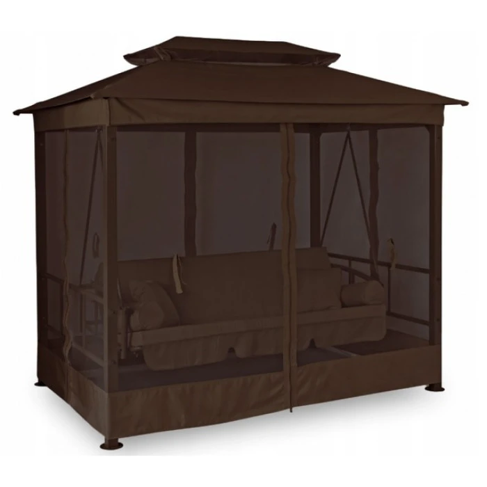 Качеля садова з москитною сіткою Bonro JD3060 коричнева