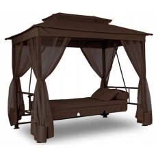 Качеля садова з москитною сіткою Bonro JD3060 коричнева