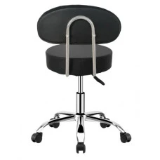 Крісло табурет на колесах зі спинкою кругле Bonro B-491 чорне