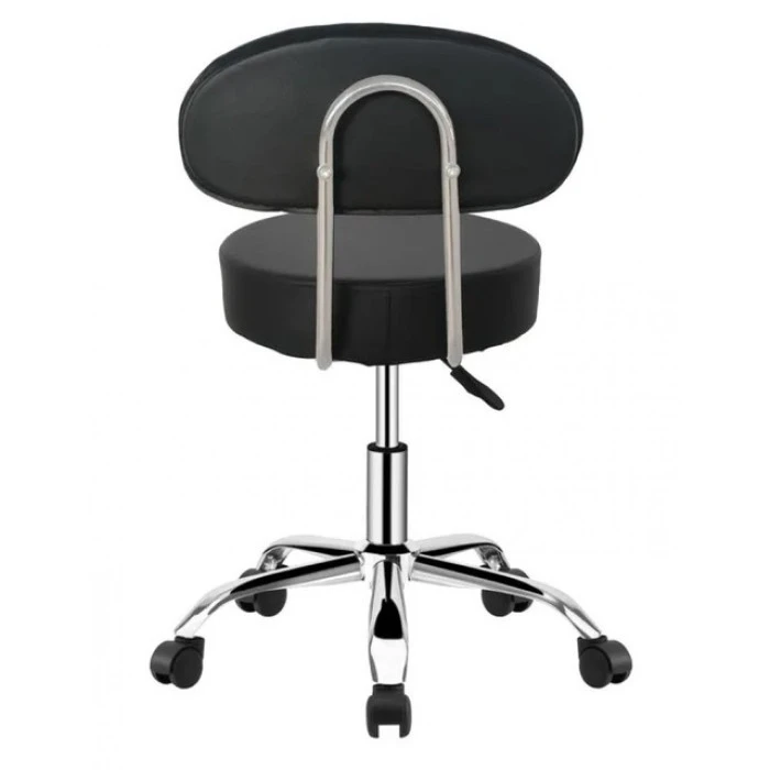 Крісло табурет на колесах зі спинкою кругле Bonro B-491 чорне