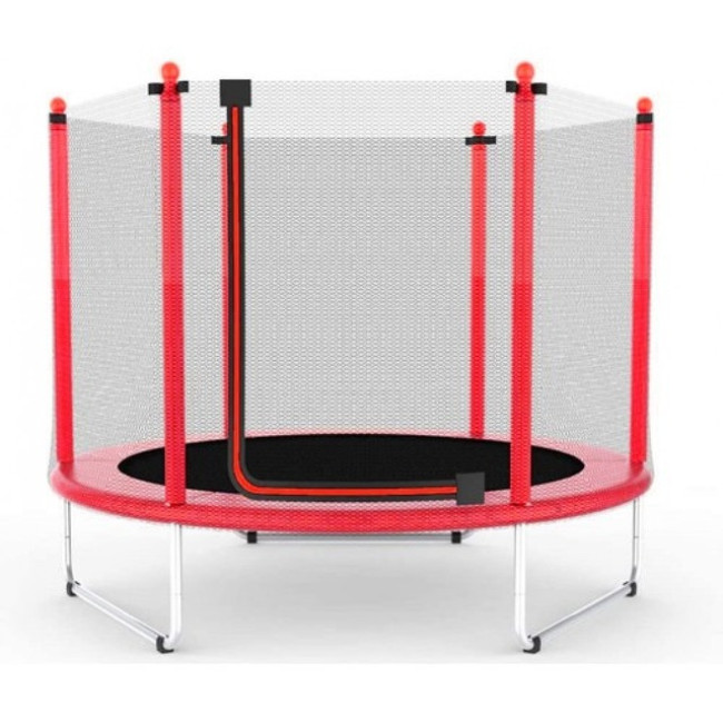 Батут манеж дитячий з сіткою Atleto 160 см червоний KRB10