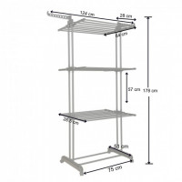 Багатоярусна сушарка органайзер для одягу чорна Bonro B07