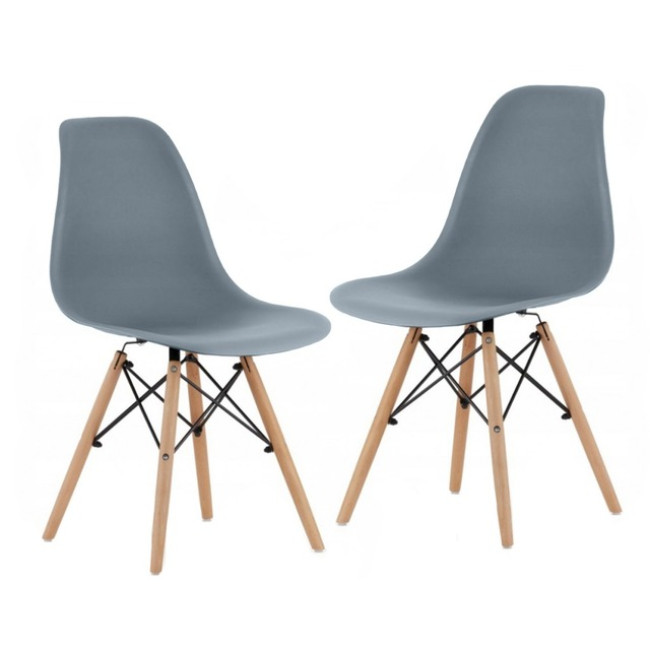 Крісло для кухні на ніжках Bonro В-173 FULL KD сіре (2шт)