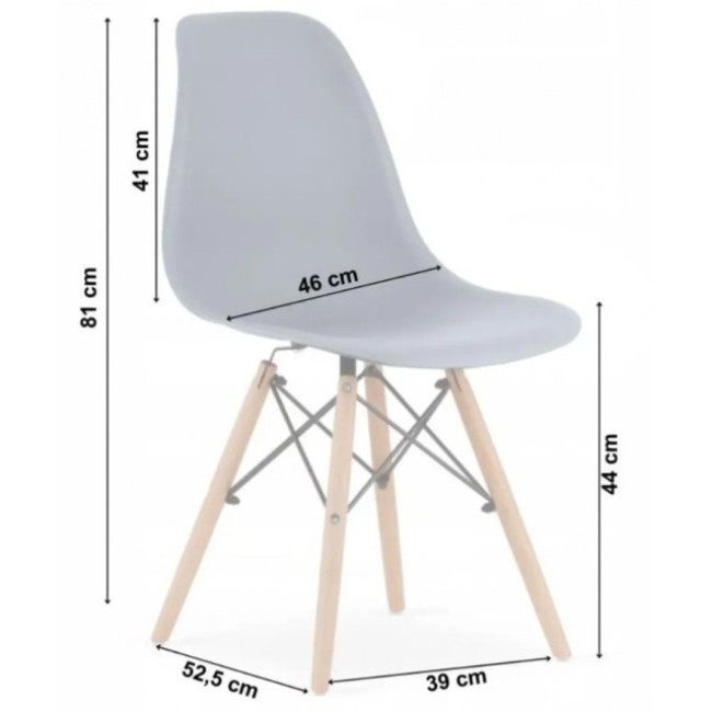 Крісло для кухні на ніжках Bonro В-173 FULL KD сіре (2шт)