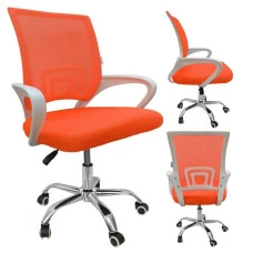 Кресло офисное Bonro 619 бело-оранжевое.