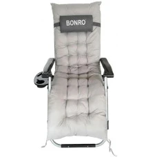 Шезлонг крісло садовий, туристичний Bonro B-03 сірий + подушка