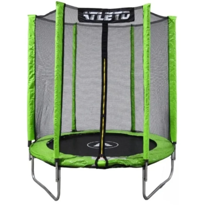 Батут дитячий з сіткою та драбинкою 183 см Atleto зелений