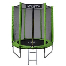 Батут дитячий з сіткою та драбинкою 183 см Atleto зелений