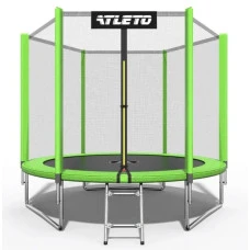 Батут дитячий з сіткою та драбинкою 183 см Atleto зелений
