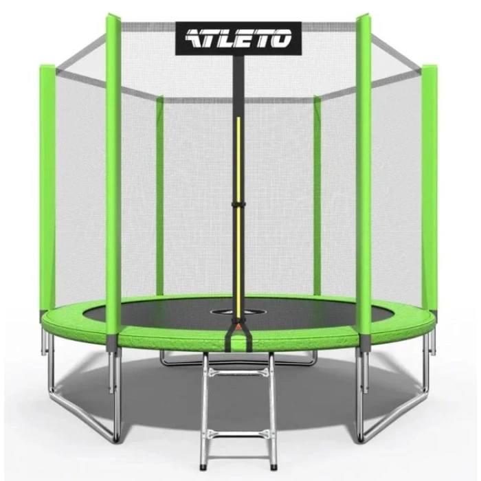 Батут дитячий з сіткою та драбинкою 183 см Atleto зелений