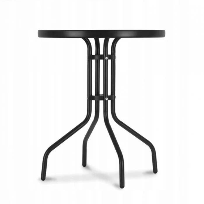 Стол стеклянный садовый для террасы балкона Bonro B-60 черный