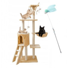 Игровой комплекс-дряпалка для кошек 138 см Bonro B-40 бежевый