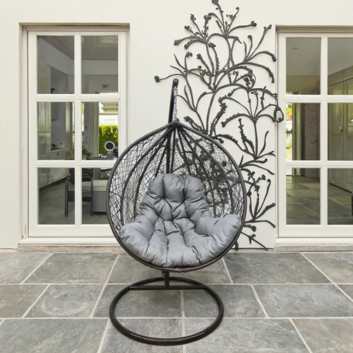 Подвесное кресло-качалка кокон Bonro 329 M (коричнево-серый)