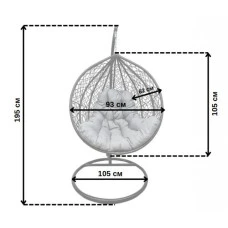 Подвесное кресло-качалка кокон Bonro 329 M (коричнево-серый)