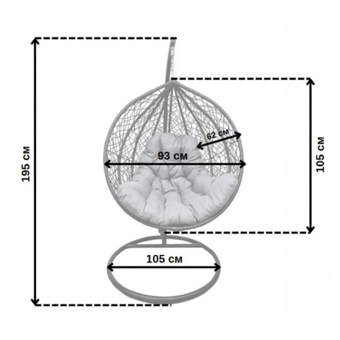 Подвесное кресло-качалка кокон Bonro 329 M (коричнево-серый)