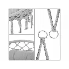 Крісло підвісне бразилійське гойдалка гамак Bonro B-092-3 сірий 120 кг + велика подушка