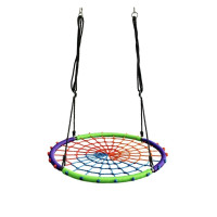 Гойдалка-гніздо кругла дитяча 100 см Spoko SP-5C садова підвісна для вулиці різнокольорова