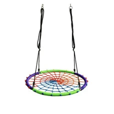 Качели-гнездо круглые детские 100 см Spoko SP-5C садовая подвесная для улицы разноцветная