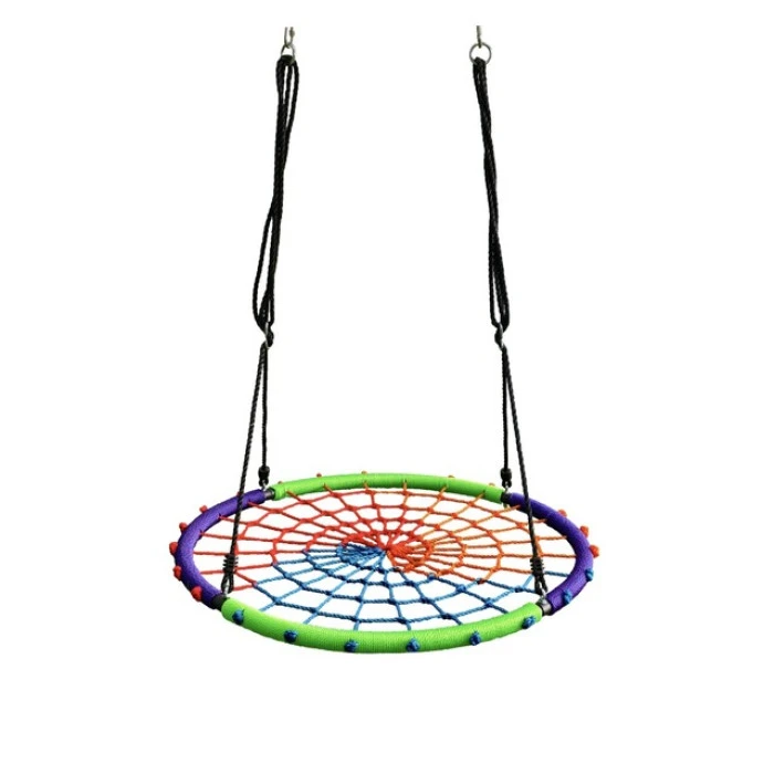 Качели-гнездо круглые детские 100 см Spoko SP-5C садовая подвесная для улицы разноцветная