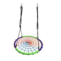 Гойдалка-гніздо кругла дитяча 100 см Spoko SP-5C садова підвісна для вулиці різнокольорова