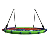 Гойдалка-гніздо кругла дитяча 100 см Spoko SP-5C садова підвісна для вулиці різнокольорова