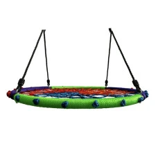Качели-гнездо круглые детские 100 см Spoko SP-5C садовая подвесная для улицы разноцветная