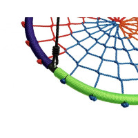 Гойдалка-гніздо кругла дитяча 100 см Spoko SP-5C садова підвісна для вулиці різнокольорова